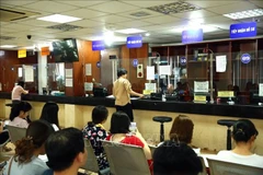 Lugar para realizar trámites de constitución de empresas en la Oficina de Registro Mercantil (Departamento de Planificación e Inversión de Hanoi). (Foto: VNA)