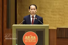 El ministro de Justicia, Hoang Thanh Tung interviene en la reunión. (Fuente: VNA)