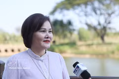 Pham Thi Minh Huong, miembro del Comité Permanente de la Asociación General del Pueblo Vietnamita en Laos y Vicepresidenta de la Asociación de Empresarios Vietnamitas en el Extranjero. (Foto: VNA)