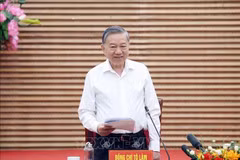 El secretario general del Partido Comunista de Vietnam, To Lam, interviene en la reunión (Fuente: VNA)