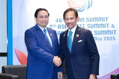 El primer ministro vietnamita, Pham Minh Chinh (i), se reúne con el sultán Haji Hassanal Bolkiah de Brunei Darussalam en Kuala Lumpur el 27 de mayo. (Foto: VNA)