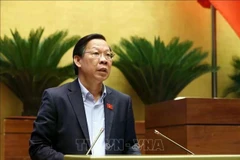 Phan Van Mai, presidente de la Comisión de Asuntos Económicos y Financieros de la Asamblea Nacional, presenta un informe con explicaciones, comentarios y revisiones al proyecto de ley modificado del Impuesto sobre la Renta de las Sociedades. (Foto: VNA)
