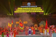 Ceremonia de bienvenida a las aldeas de Bat Trang y Van Phuc para convertirse en miembros de la Red Mundial de Ciudades Artesanales Creativas. (Foto: Vietnam+)