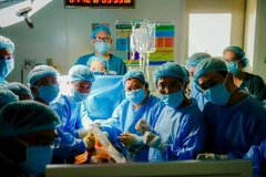 Médicos vietnamitas realizan con éxito una intervención intrauterina a una madre singapurense. (Foto: VNA)