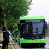 Autobuses eléctricos en Hanoi. (Foto: VNA)