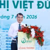 El primer ministro Le Minh Hung interviene en la ceremonia de inauguración de la sede de Ninh Binh del Hospital de Amistad Vietnam-Alemania. (Foto: VNA)
