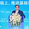 El primer ministro Pham Minh Chinh interviene en el Foro de Conexión Empresarial Vietnam-China en Tianjin (Foto: VNA)