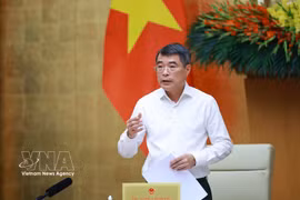 El primer ministro de Vietnam, Le Minh Hung, habla en el evento. (Fuente: VNA)