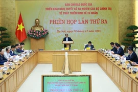 El primer ministro Pham Minh Chinh habla en el evento. (Fuente: VNA)