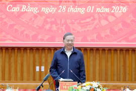 El secretario general del Partido Comunista de Vietnam, To Lam, en el evento. (Fuente: VNA)