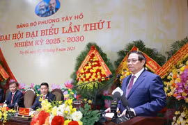 El primer ministro vietnamita, Pham Minh Chinh, habla en el evento. (Fuente: VNA)