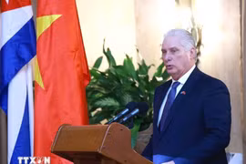 El primer secretario del Comité Central del Partido Comunista de Cuba y presidente de la República, Miguel Díaz-Canel Bermúdez. (Fuente: VNA)
