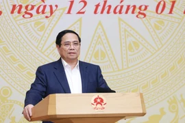 El primer ministro Pham Minh Chinh habla en el evento. (Fuente: VNA)