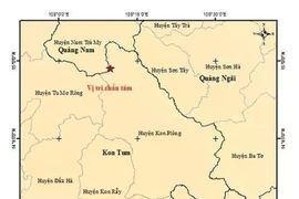 Mapa del epicentro del terremoto de magnitud 4,2 en el distrito de Kon Plong, provincia de Kon Tum. (Fuente: VNA)