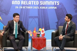 El ministro de Industria y Comercio de Vietnam, Nguyen Hong Dien, se reunió con el ministro canadiense de Comercio Internacional, Maninder Sidhu. (Fuente: VNA)