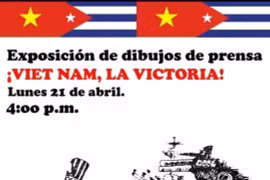 La exposición de humor gráfico “Vietnam, ¡La Victoria!” revive una vez más la épica historia del pueblo vietnamita. (Fuente: VNA)