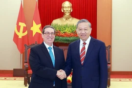 El secretario general del Partido Comunista de Vietnam, To Lam, recibió al ministro de Relaciones Exteriores de Cuba, Bruno Rodríguez Parrilla. (Fuente: VNA)