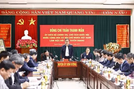 El presidente de la Asamblea Nacional de Vietnam, Tran Thanh Man, habla en el evento. (Fuente: VNA)