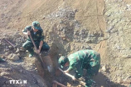 Las autoridades competentes recogieron, transportaron y manejraron de manera segura la bomba de 227 kilogramos. (Fuente: VNA)