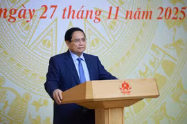 El primer ministro vietnamita, Pham Minh Chinh, habla en el evento. (Fuente: VNA)