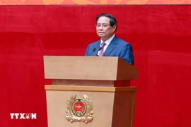 El primer ministro Pham Minh Chinh habla en el evento. (Fuente: VNA)