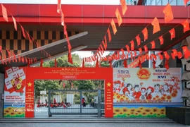 Escuela Secundaria Chu Van An, uno de los colegios electorales en el Barrio de Tay Ho, Hanoi. (Fuente: VNA)