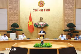 El primer ministro vietnamita, Pham Minh Chinh, habla en el evento. (Fuente: VNA)