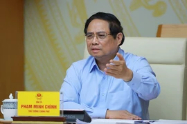 El primer ministro Pham Minh Chinh habla en el evento. (Fuente: VNA)