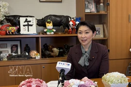 Obuchi Yuko, presidenta de la Alianza Parlamentaria de Amistad Japón-Vietnam, en la entrevista. (Fuente: VNA)