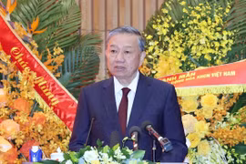 El secretario general del Partido Comunista de Vietnam, To Lam, habla en el evento. (Fuente: VNA)
