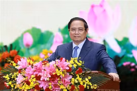 El primer ministro Pham Minh Chinh habla en el evento. (Fuente: VNA)