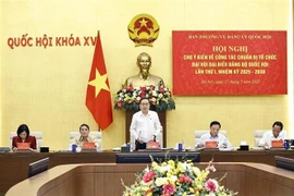 El presidente de la Asamblea Nacional de Vietnam, Tran Thanh Man, habla en el evento. (Fuente: VNA)