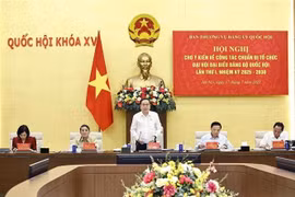 El presidente de la Asamblea Nacional de Vietnam, Tran Thanh Man, habla en el evento. (Fuente: VNA)