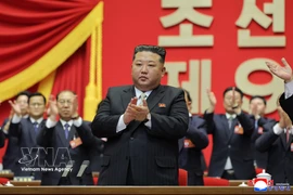 El líder norcoreano Kim Jong Un en el cuarto día del IX Congreso del Partido de los Trabajadores de Corea en Pyongyang el 22 de febrero de 2026. (Foto: Yonhap/VNA)
