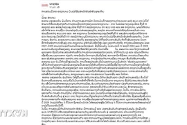 El artículo del periódico Pasaxon, órgano oficial del Comité Central del Partido Popular Revolucionario de Laos. (Fuente: VNA)