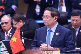El primer ministro vietnamita, Pham Minh Chinh, en el evento. (Fuente: VNA)