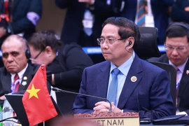 El primer ministro vietnamita, Pham Minh Chinh, en el evento. (Fuente: VNA)