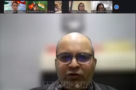 Sachin Kumar, subdirector del Departamento de Promoción Comercial y Relaciones Gubernamentales del Consejo de Promoción Comercial de la India, en el evento. (Fuente: VNA)