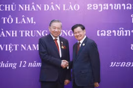 El secretario general del Partido Comunista de Vietnam (PCV), To Lam, y el secretario general del Partido Popular Revolucionario (PPRL) y presidente de Laos, Thongloun Sisoulith. (Fuente: VNA)