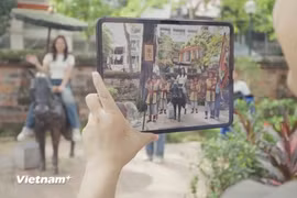 “Vietnam Dieu Su”, el producto hecho en Vietnam aplica la realidad aumentada combinada con inteligencia artificial para recrear escenas históricas dentro del espacio real del sitio patrimonial. (Fuente: VNA)