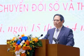 Primer ministro vietnamita habla en el evento. (Fuente: VNA)
