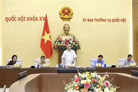 El presidente de la Asamblea Nacional (Parlamento) de Vietnam, Tran Thanh Man, habla en el evento. (Fuente: VNA)