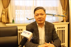 El consejero comercial de Vietnam en China, Nong Duc Lai, en la entrevista. (Fuente: VNA)