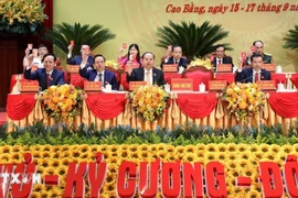 El Presídium de la Asamblea del Comité partidista de Cao Bang. (Foto: VNA)