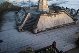 Capa de escarcha cubrió la cima del monte Fansipan. (Fuente: VNA)