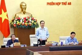 El presidente de la Asamblea Nacional de Vietnam, Tran Thanh Man, habla en el evento. (Fuente: VNA)