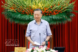 El secretario general del Partido Comunista y presidente de Vietnam, To Lam, en el evento. (Fuente: VNA)