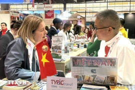 Clientes buscan informaciones sobre los destinos turísticos de Hanoi, y otras localidades de Vietnam. (Foto: VNA)