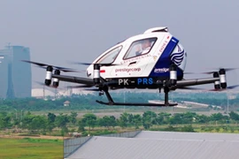 Taxi volador EHang 216-S de Indonesia. (Foto: anewz.tv)