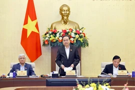 El presidente de la Asamblea Nacional de Vietnam, Tran Thanh Man, habla en el evento. (Fuente: VNA)
